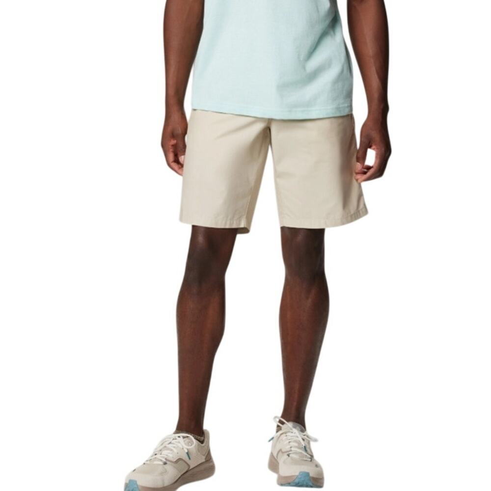 Columbia Washed Out 10" Chino Cotton Poplin Shorts, Fossil Beige, Size 42, NWT